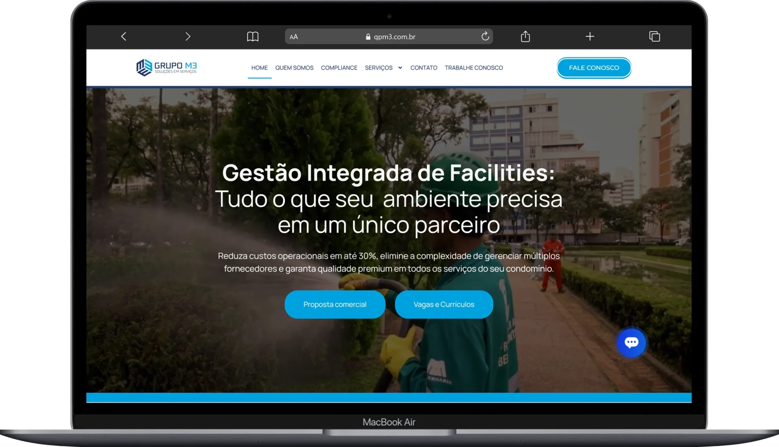 Site institucional do Grupo M3 desenvolvido pela Dons Tech
