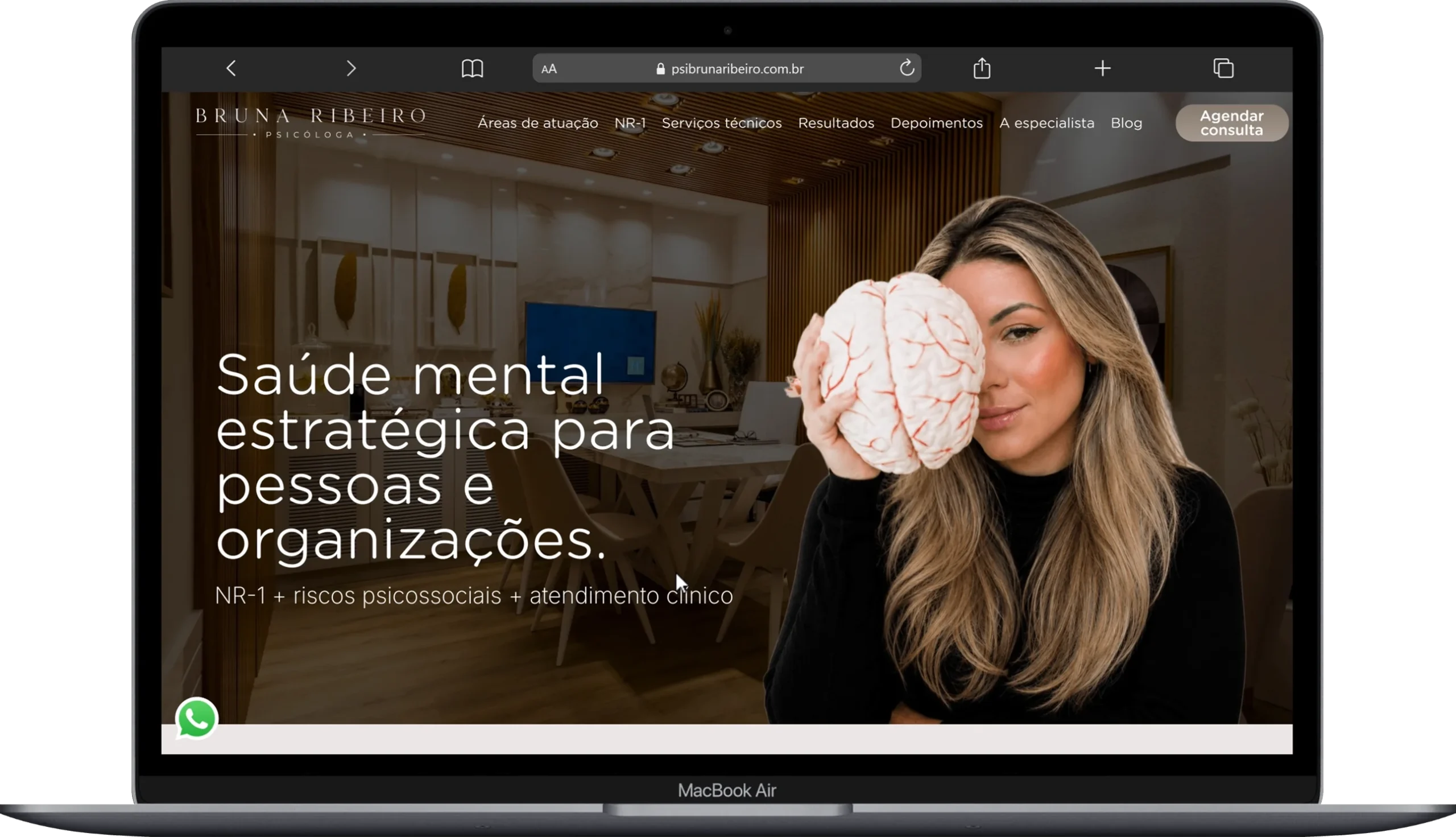 Portal web da Psicóloga Bruna Ribeiro desenvolvido pela Dons Tech